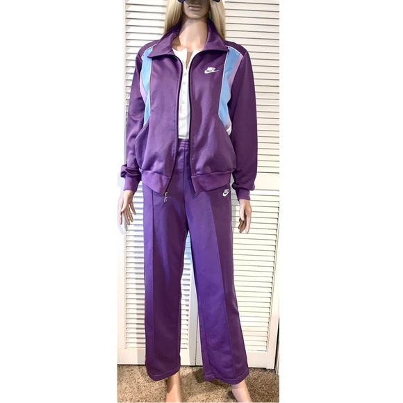 Vintage 90s Retro Nike track suit matching set rare Purple Women’s large - Picture 1 of 16